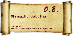 Ohnmacht Bettina névjegykártya